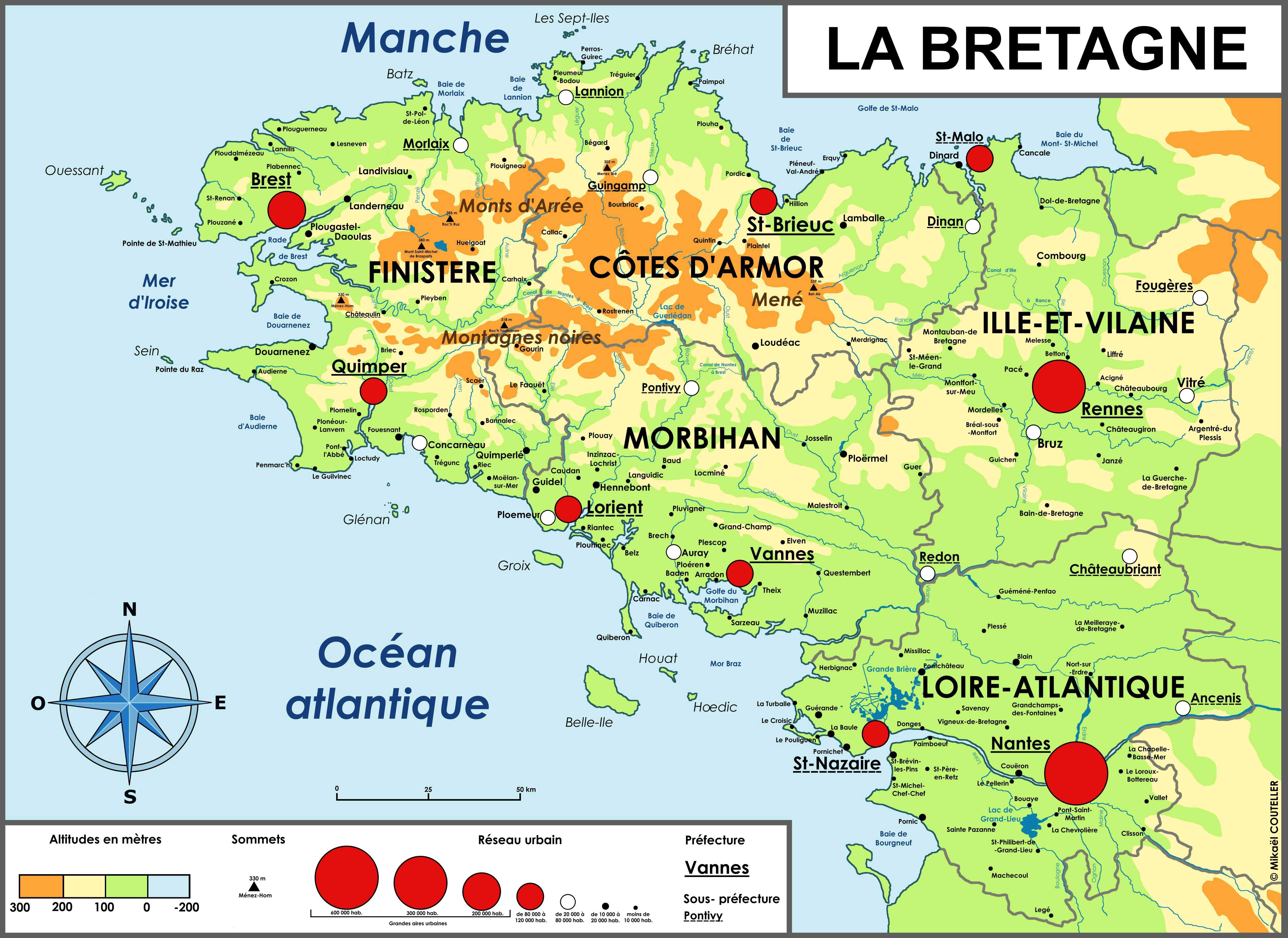 Carte de Bretagne » Vacances - Arts- Guides Voyages