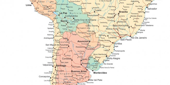 Carte Amérique du Sud