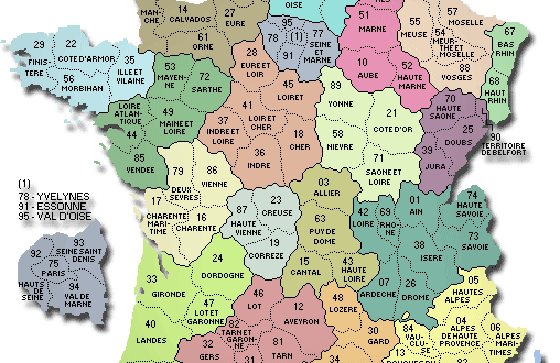 Carte de France des départements