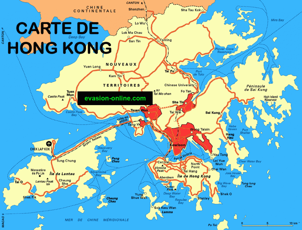 carte de Hong-Kong