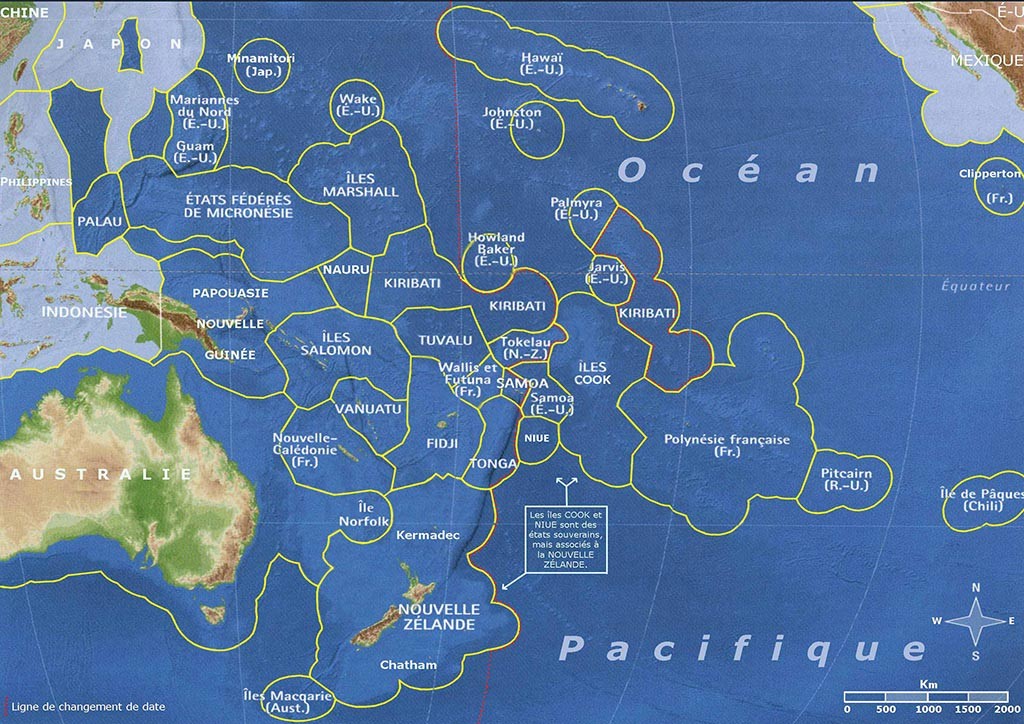 Iles du pacifique - Carte