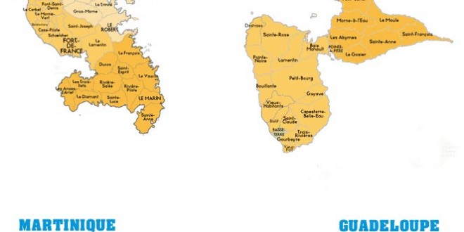 carte guadeloupe martinique