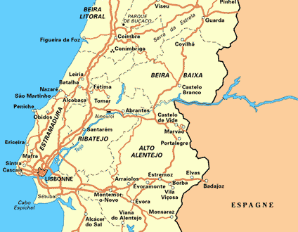 carte du portugal en francais - Image