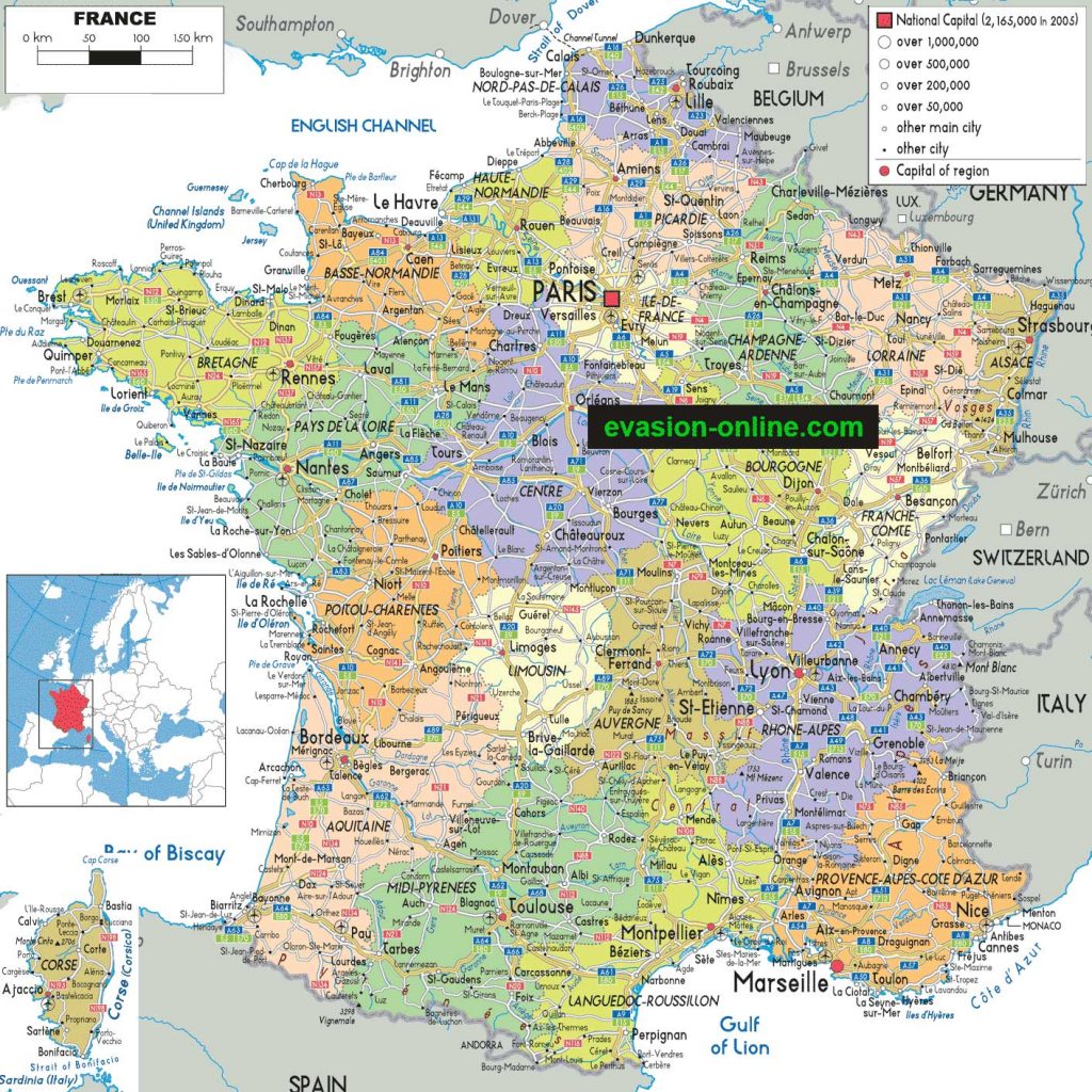 La carte de France avec ses régions » Vacances - Arts- Guides Voyages