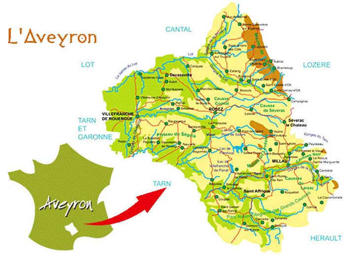 aveyron carte geographique - Image