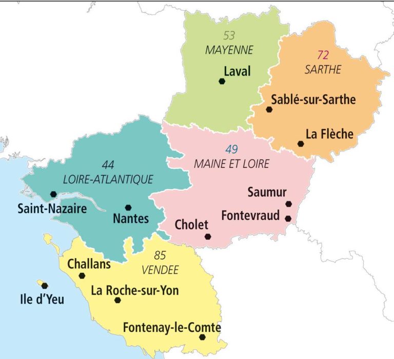 Carte Région Pays de la Loire » Vacances Arts Guides Voyages