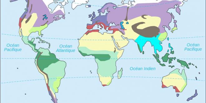 Carte des climats dans le monde