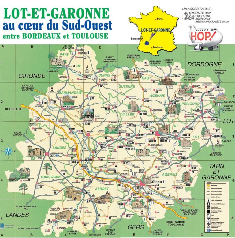 Carte Lot Et Garonne » Vacances - Arts- Guides Voyages