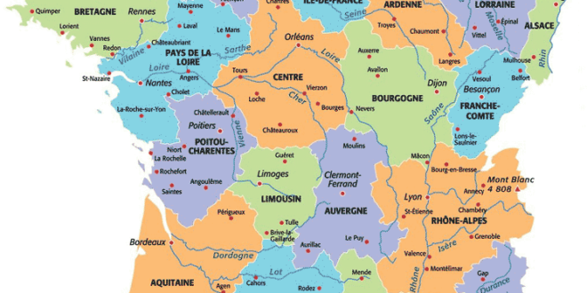 Carte des régions de France