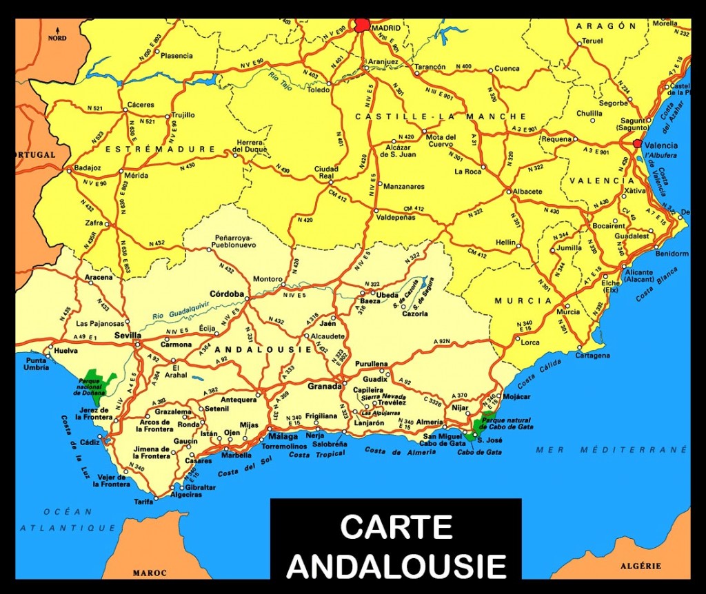 Carte Andalousie Voyage Carte Plan