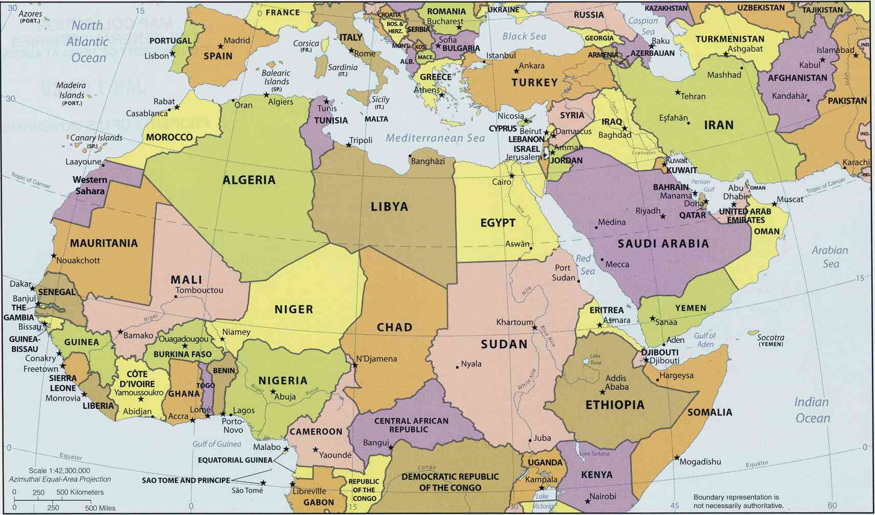 carte afrique nord geographie