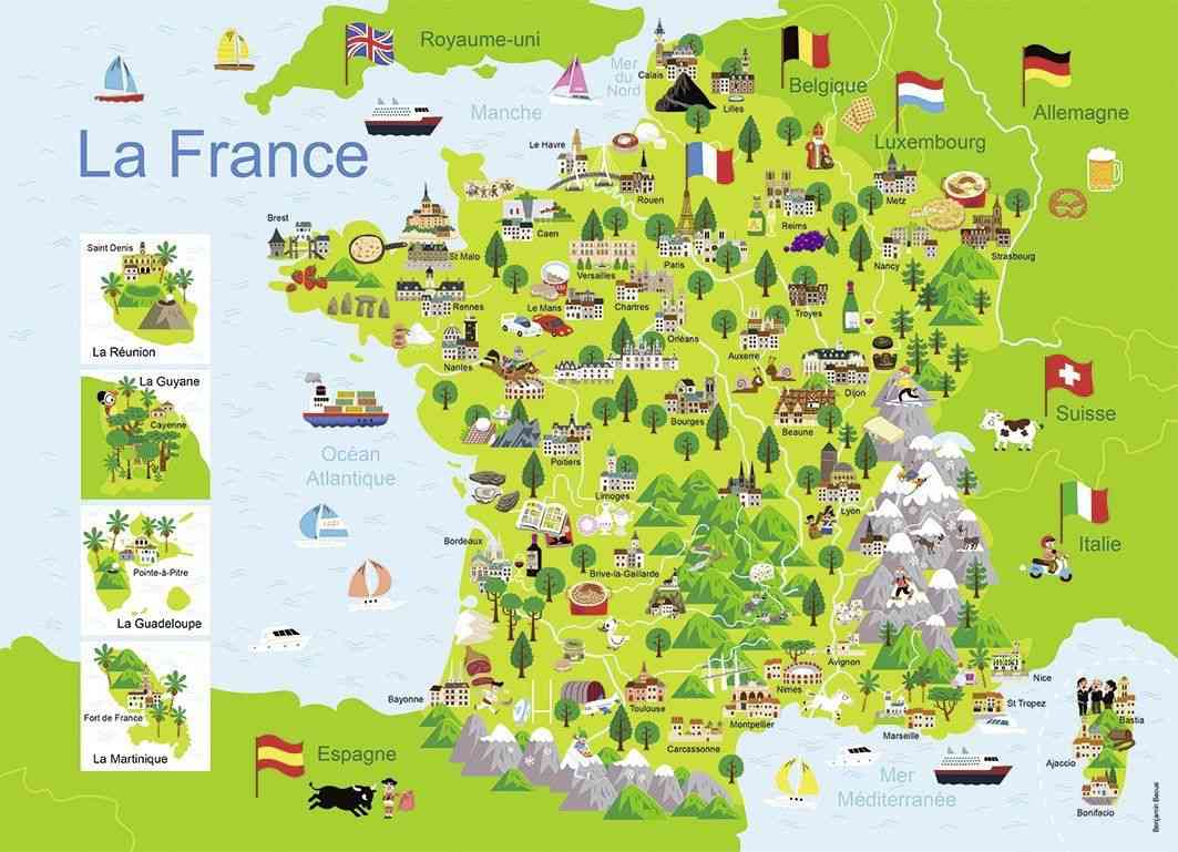 carte de france touristique illustree