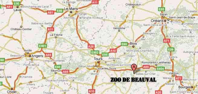 carte de france zoo de beauval