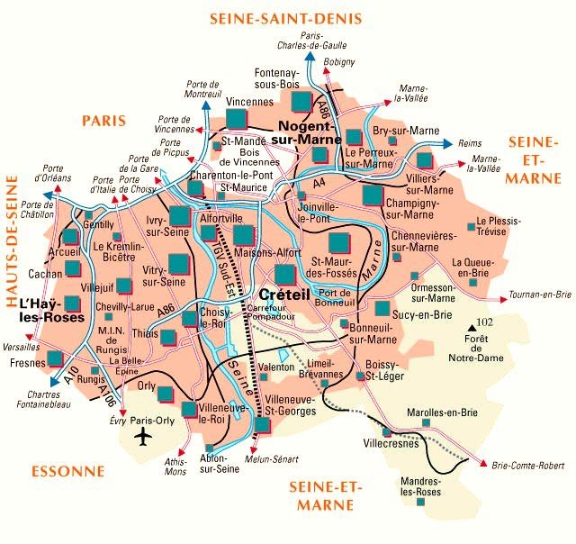 carte du val de marne