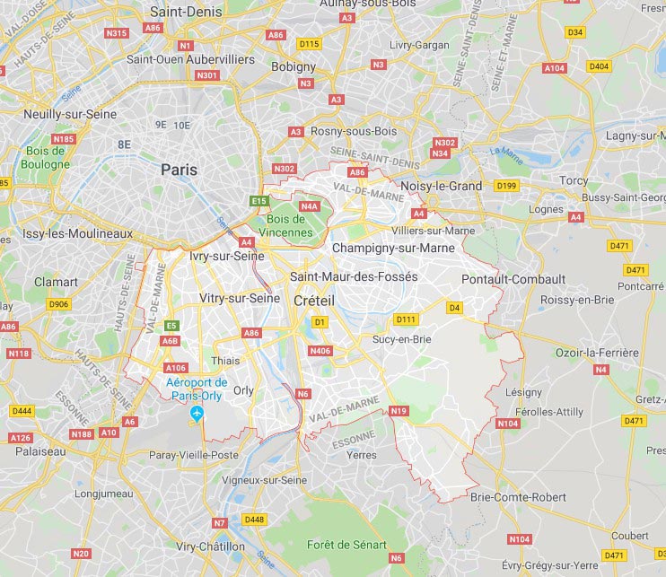 carte du val de marne