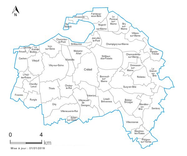 carte du val de marne
