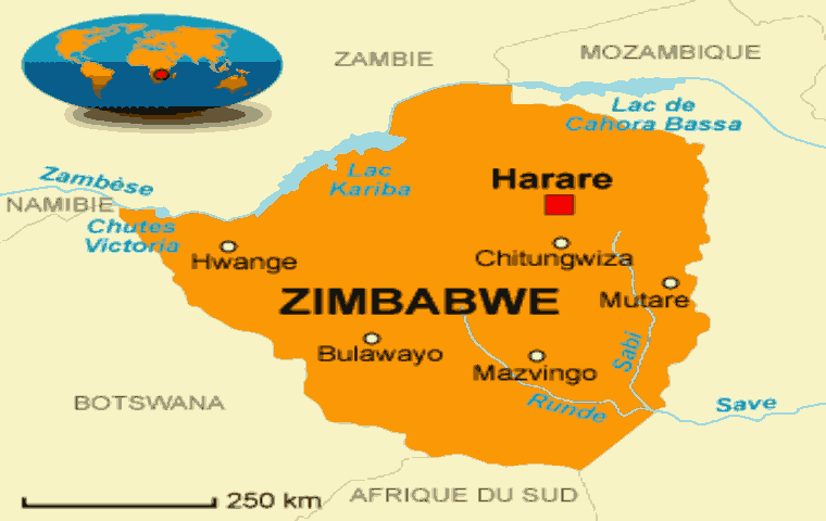 carte du zimbabwe