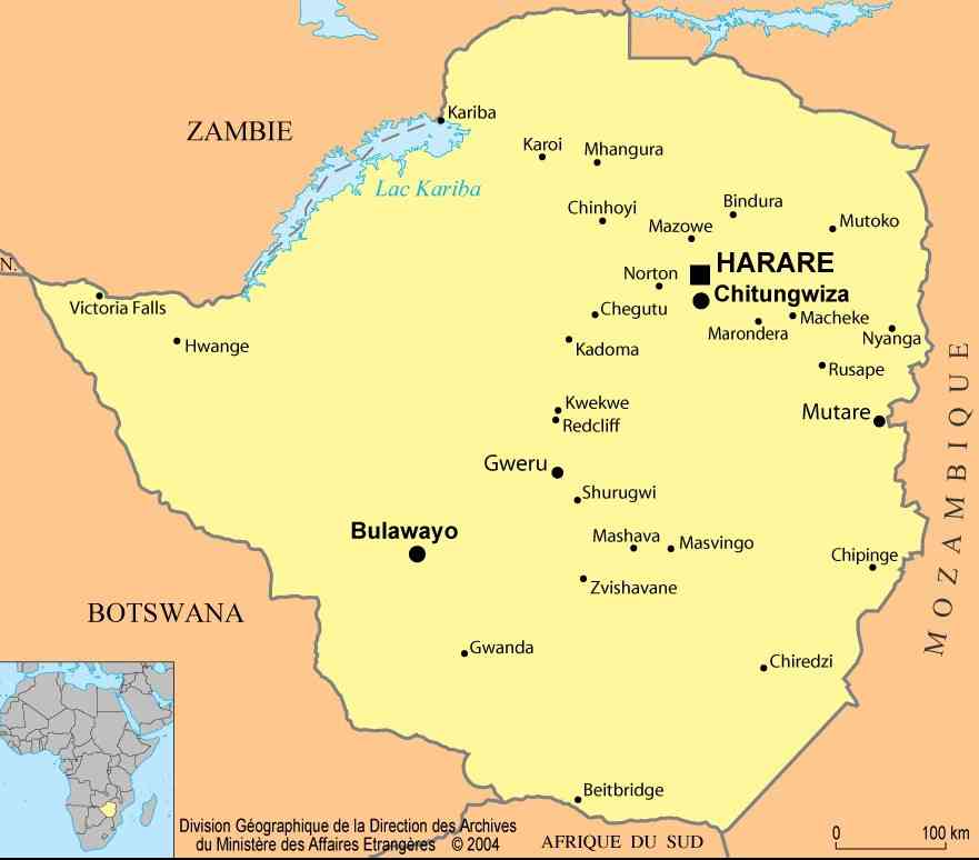 carte du zimbabwe