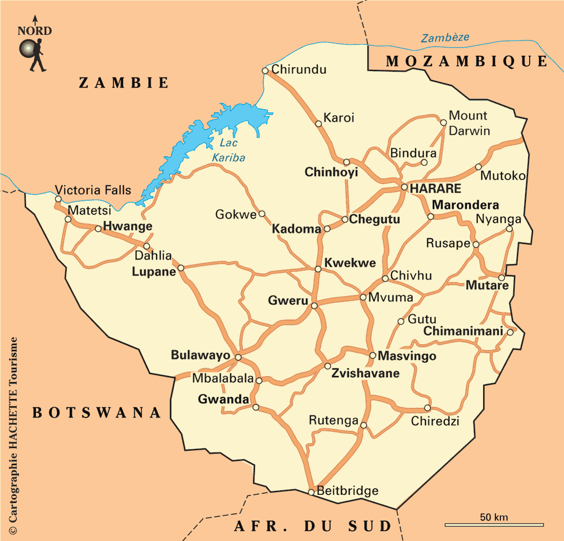 carte du zimbabwe