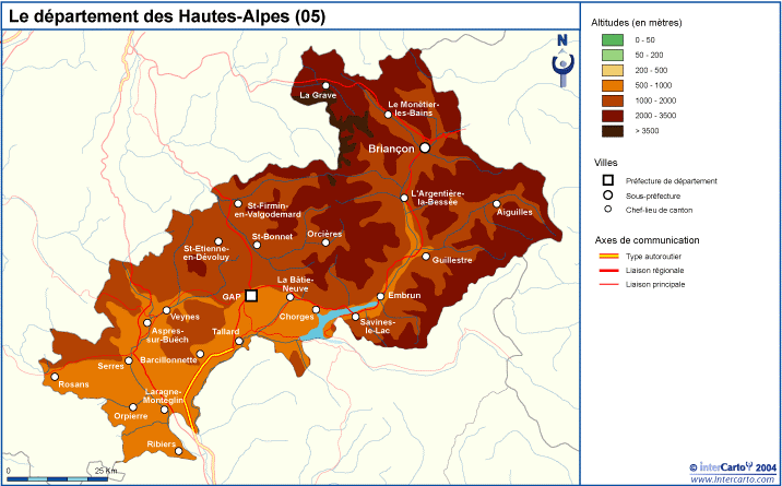 carte hautes alpes