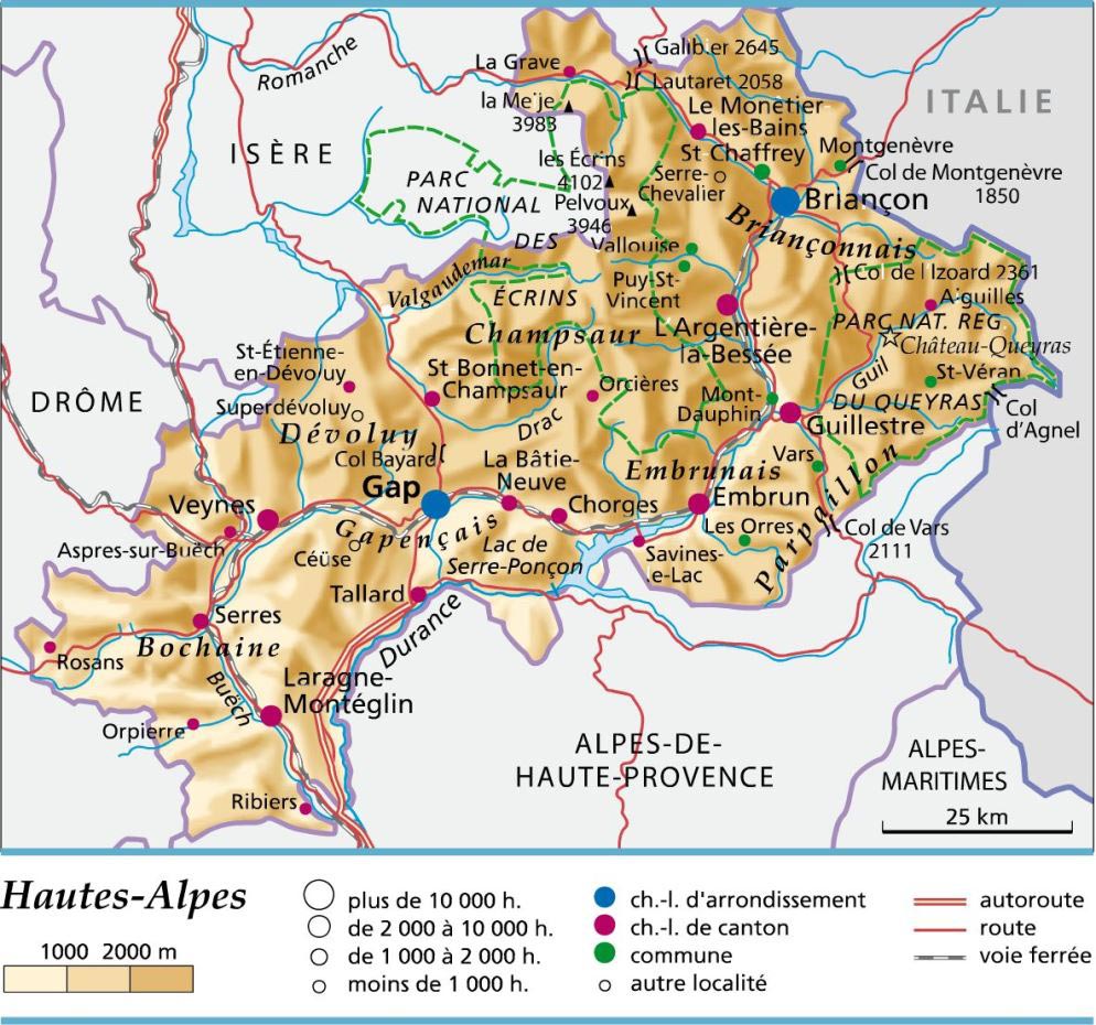 carte hautes alpes