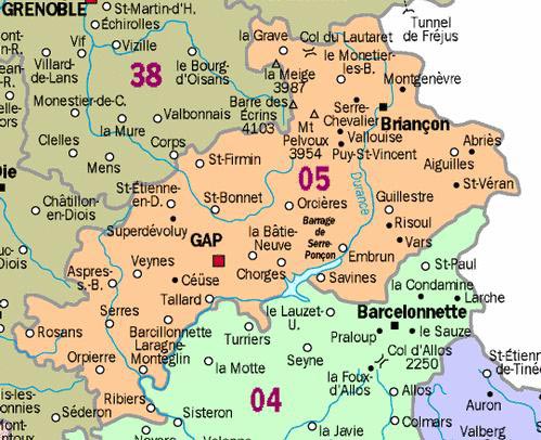 carte hautes alpes