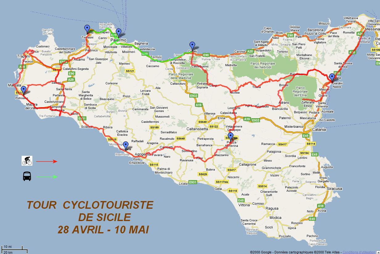 Carte De La Sicile à Imprimer Gratuite