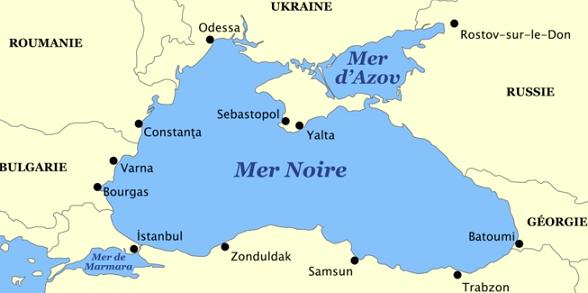 mer noire carte du monde