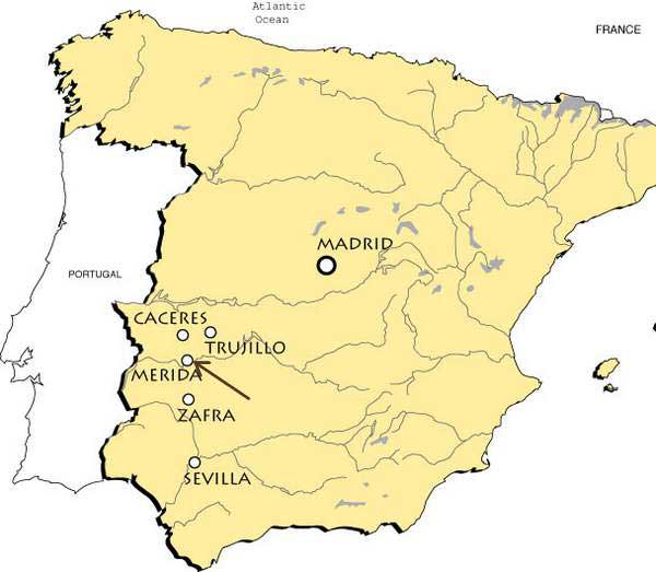 Mérida Espagne carte