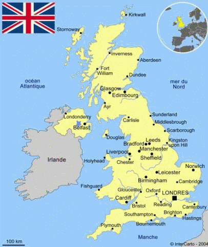 carte angleterre