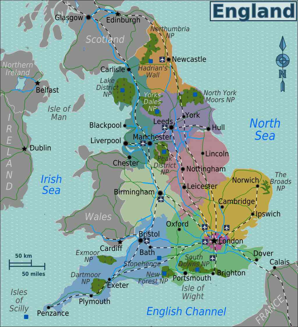 carte angleterre