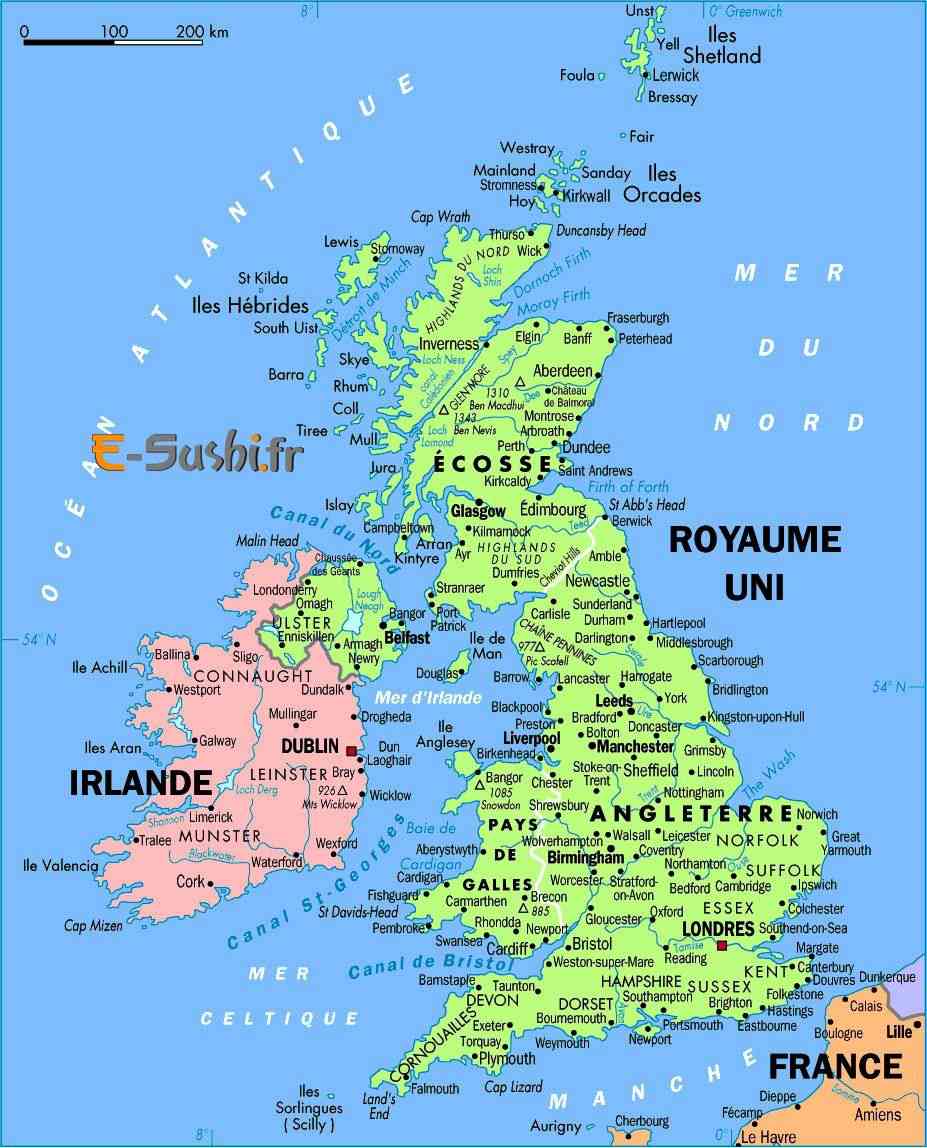 carte angleterre