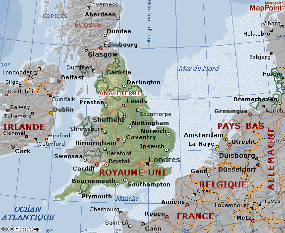 carte angleterre