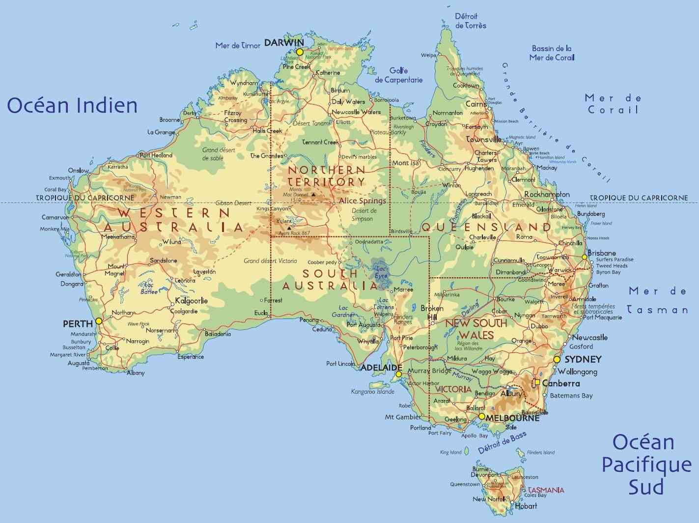 carte australie