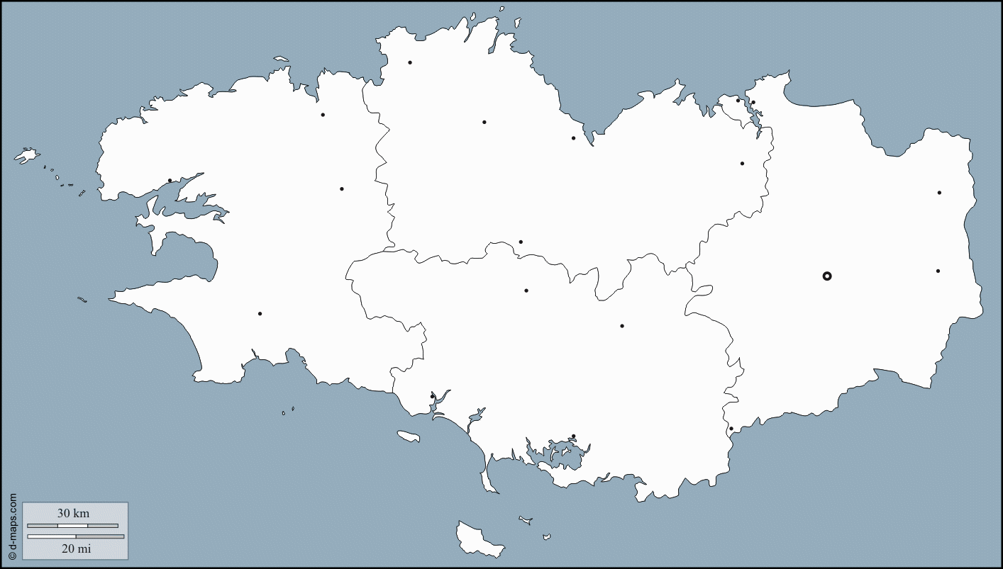 carte de bretagne avec villes principales