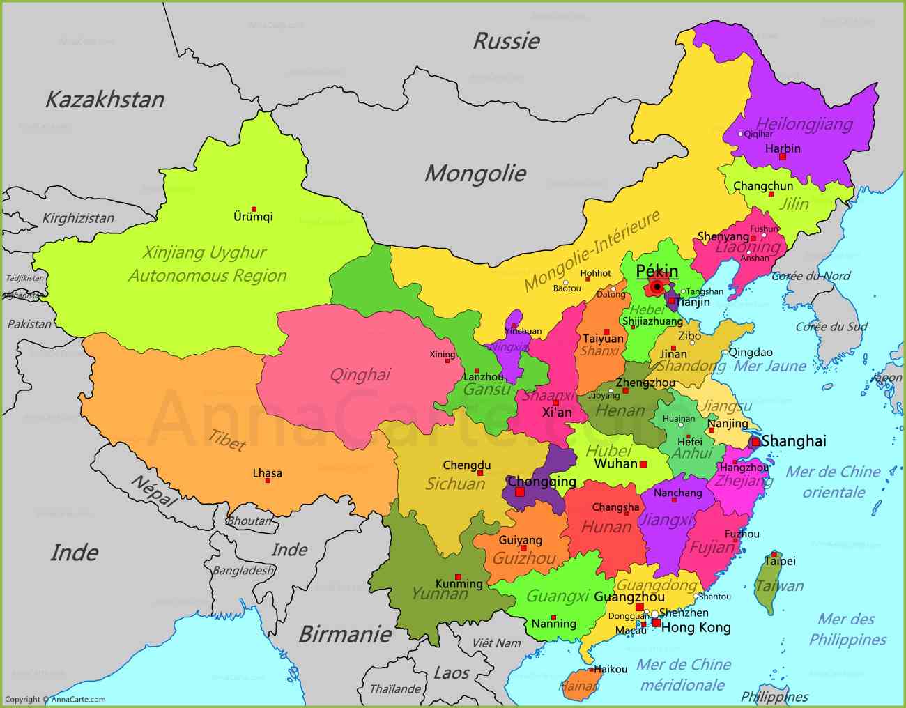 Carte De Chine Voyage Carte Plan