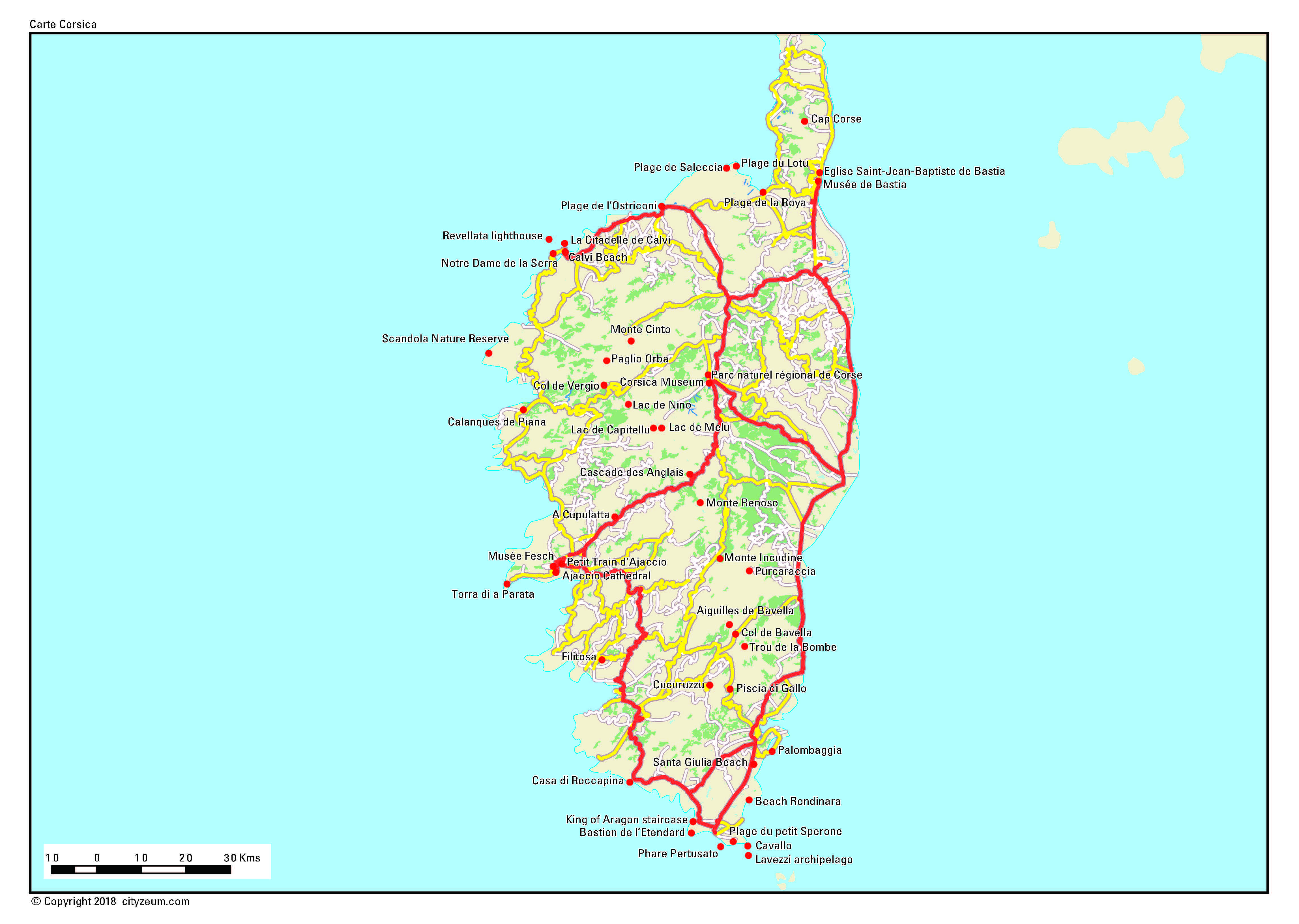 Carte De Corse Touristique Voyage Carte Plan