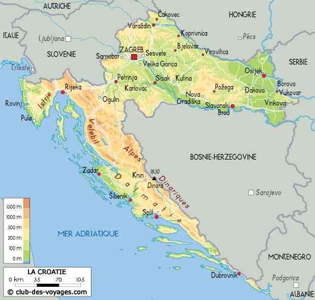 carte de croatie