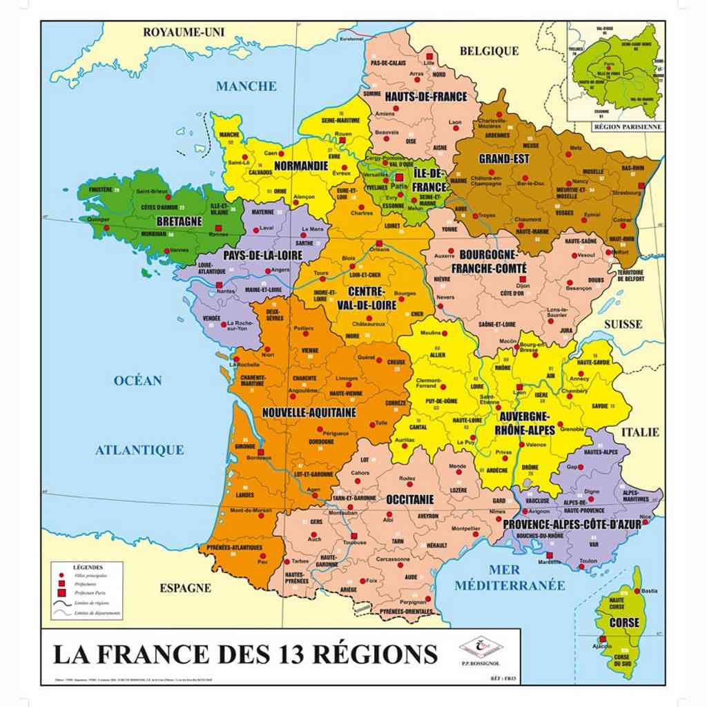 carte de france 13 regions
