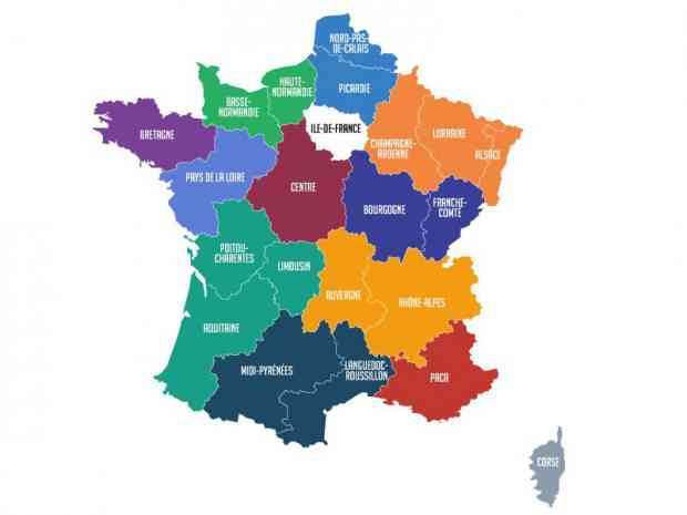 carte de france 13 regions
