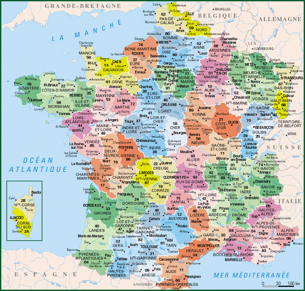 Carte De France D partements Villes Et R gions Voyage Carte Plan