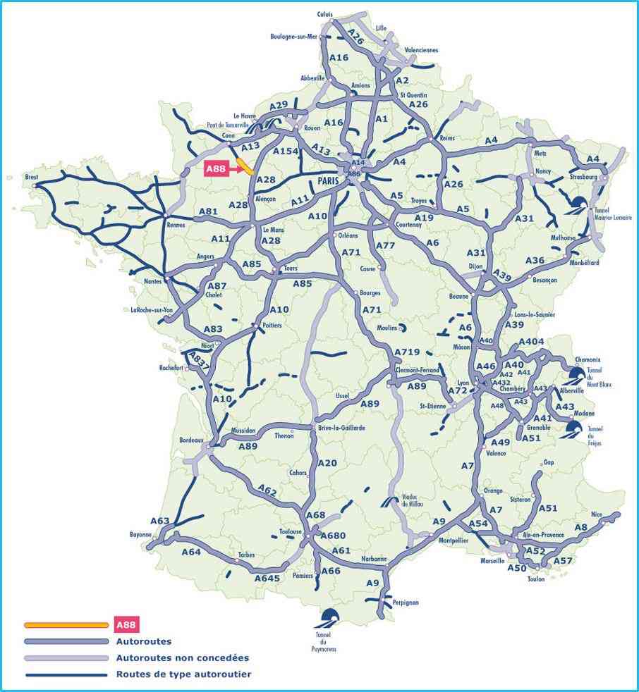 carte de france des autoroutes