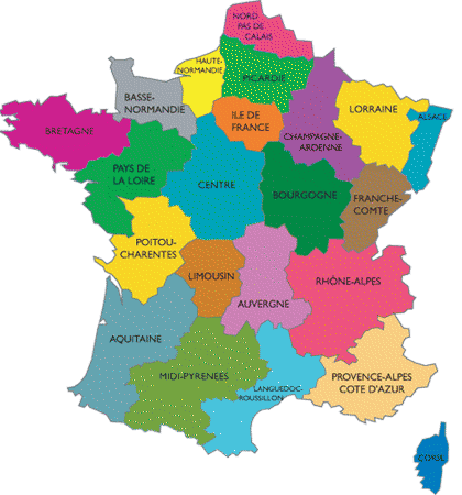 carte de france des regions images