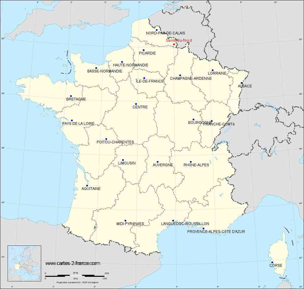 carte de france nord