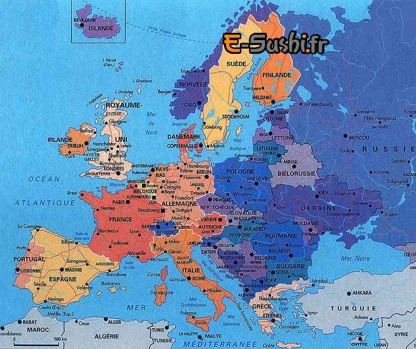 carte de l europe detaillee