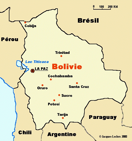 carte de la bolivie