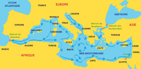 carte de la mediterranee