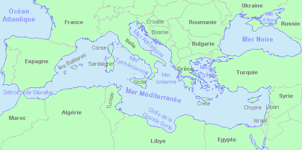 carte de la mediterranee