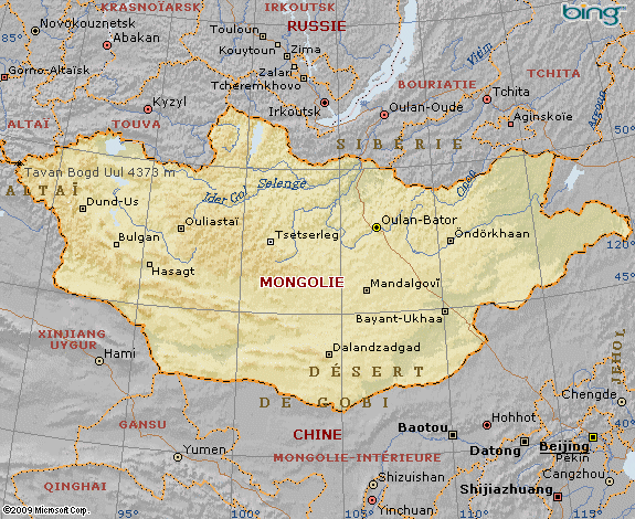 carte de la mongolie