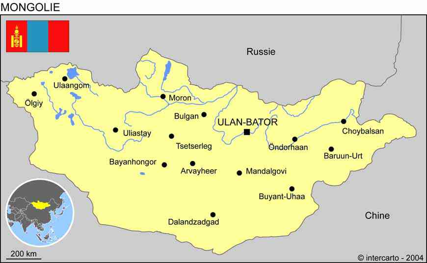 carte de la mongolie